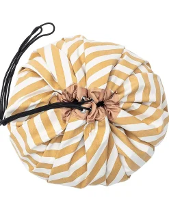 Sacco Portagiochi e Tappeto 2 in 1 Original cotone - Strisce senape