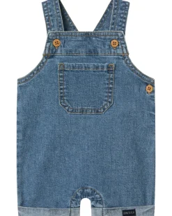 Salopette in Jeans - Dark Blue Denim - con Tasca Frontale - Cotone