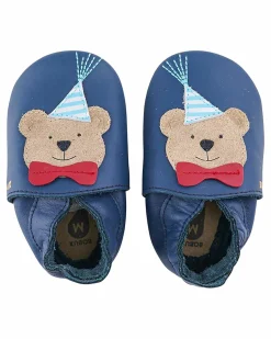 Scarpina Soft Sole - Blu Navy con Orso delle Feste - La cosa migliore dopo i piedi scalzi!