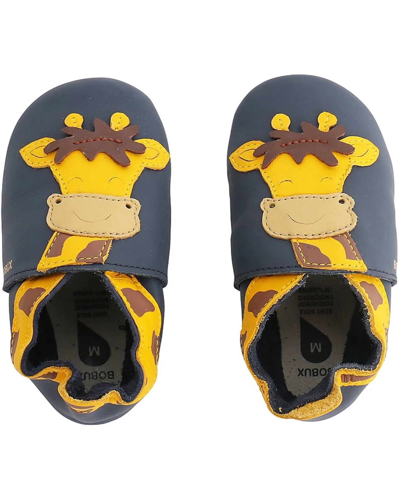 Scarpina Soft Sole, Navy con Giraffa - La cosa migliore dopo i piedi scalzi!