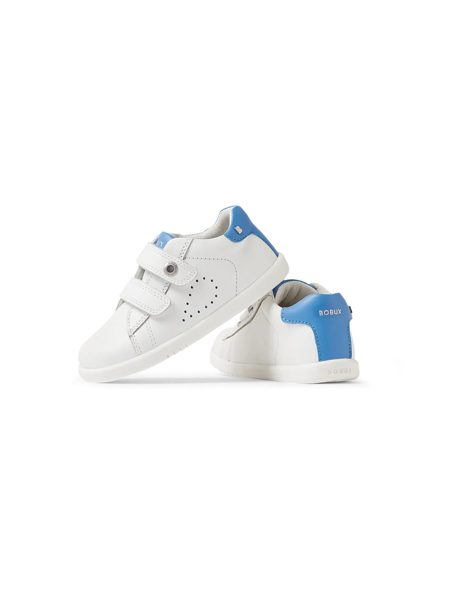 Scarpine I Walk Maverick - Bianco e Azzurro - Pelle Premium - Cammiatori Esperti