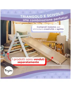 Scivolo/Rampa Montessori 2-in-1 - Legno di Betulla - Sviluppa Equilibrio e Agilità