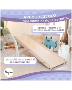 Scivolo/Rampa Montessori 2-in-1 - Legno di Betulla - Sviluppa Equilibrio e Agilità