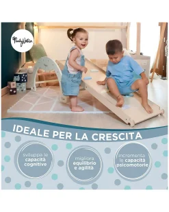 Scivolo/Rampa Montessori 2-in-1 - Legno di Betulla - Sviluppa Equilibrio e Agilità