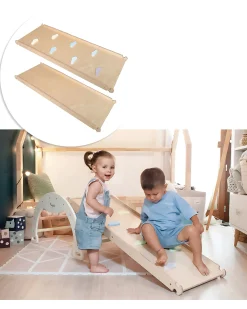 Scivolo/Rampa Montessori 2-in-1 - Legno di Betulla - Sviluppa Equilibrio e Agilità