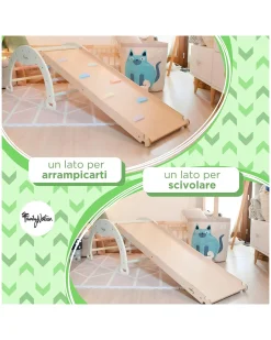 Scivolo/Rampa Montessori 2-in-1 - Legno di Betulla - Sviluppa Equilibrio e Agilità