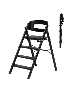 Sedia Evolutiva KLAPP - Nero - Pieghevole Salvaspazio - Legno di Quercia