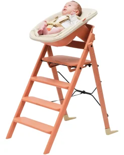 Sedia Evolutiva KLAPP + Sdraietta Neonato - Terracotta - 100% Materiali Riciclati