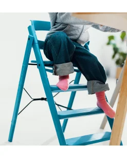Sedia Evolutiva KLAPP + Sdraietta Neonato - Blu e Sabbia - 100% Materiali Riciclati
