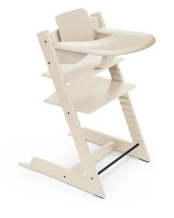 Sedia Evolutiva Tripp Trapp in Faggio + Baby Set + Vassoio Vaniglia - 6M+