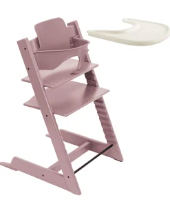 Sedia Evolutiva Tripp Trapp in Faggio + Baby Set Malva + Vassoio Vaniglia - 6M+
