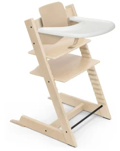 Sedia Evolutiva Tripp Trapp Naturale in Faggio + Baby Set + Vassoio Bianco - 6M+