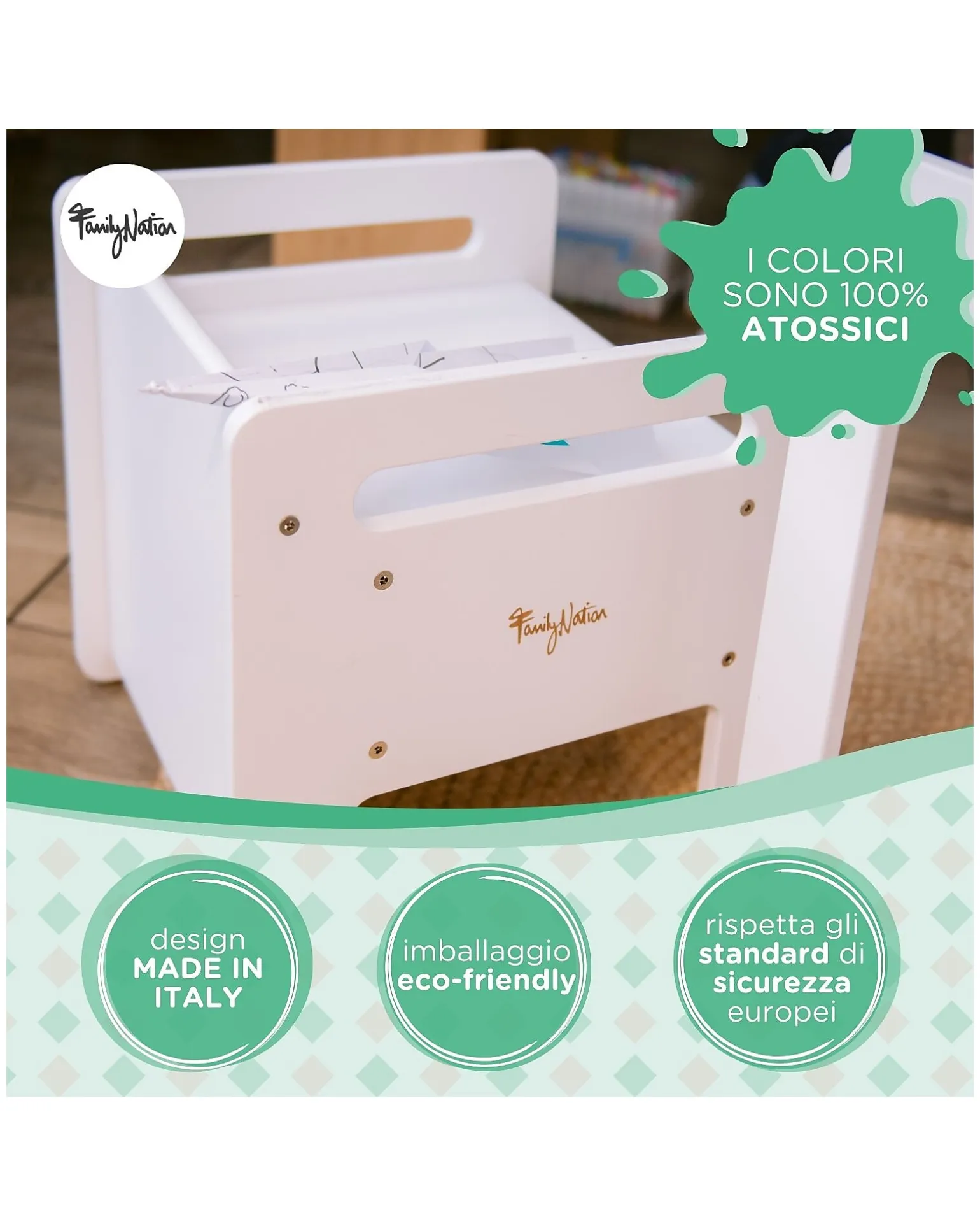 Sedia Montessori Evolutiva - Bianco - Cresce Con Il Tuo Bambino