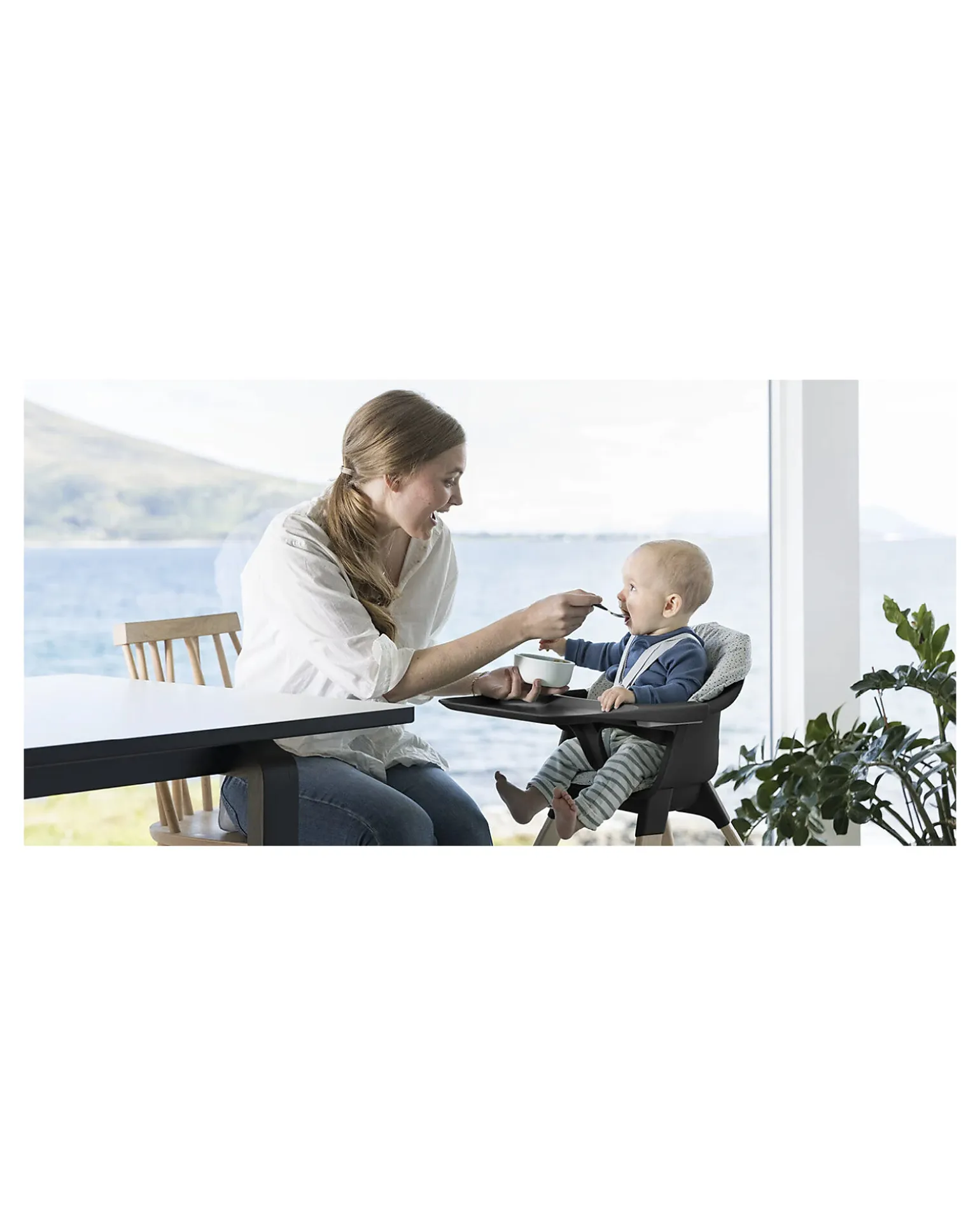 Seggiolone Clikk - Black Natural - da 6 Mesi a 3 Anni - Legno Massiccio