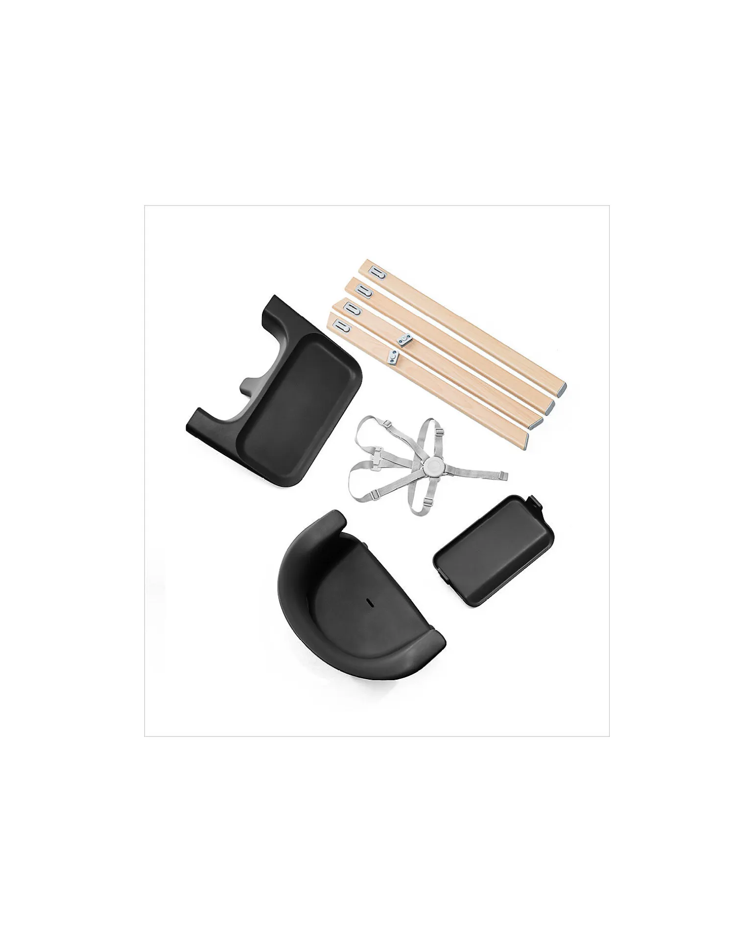 Seggiolone Clikk - Black Natural - da 6 Mesi a 3 Anni - Legno Massiccio
