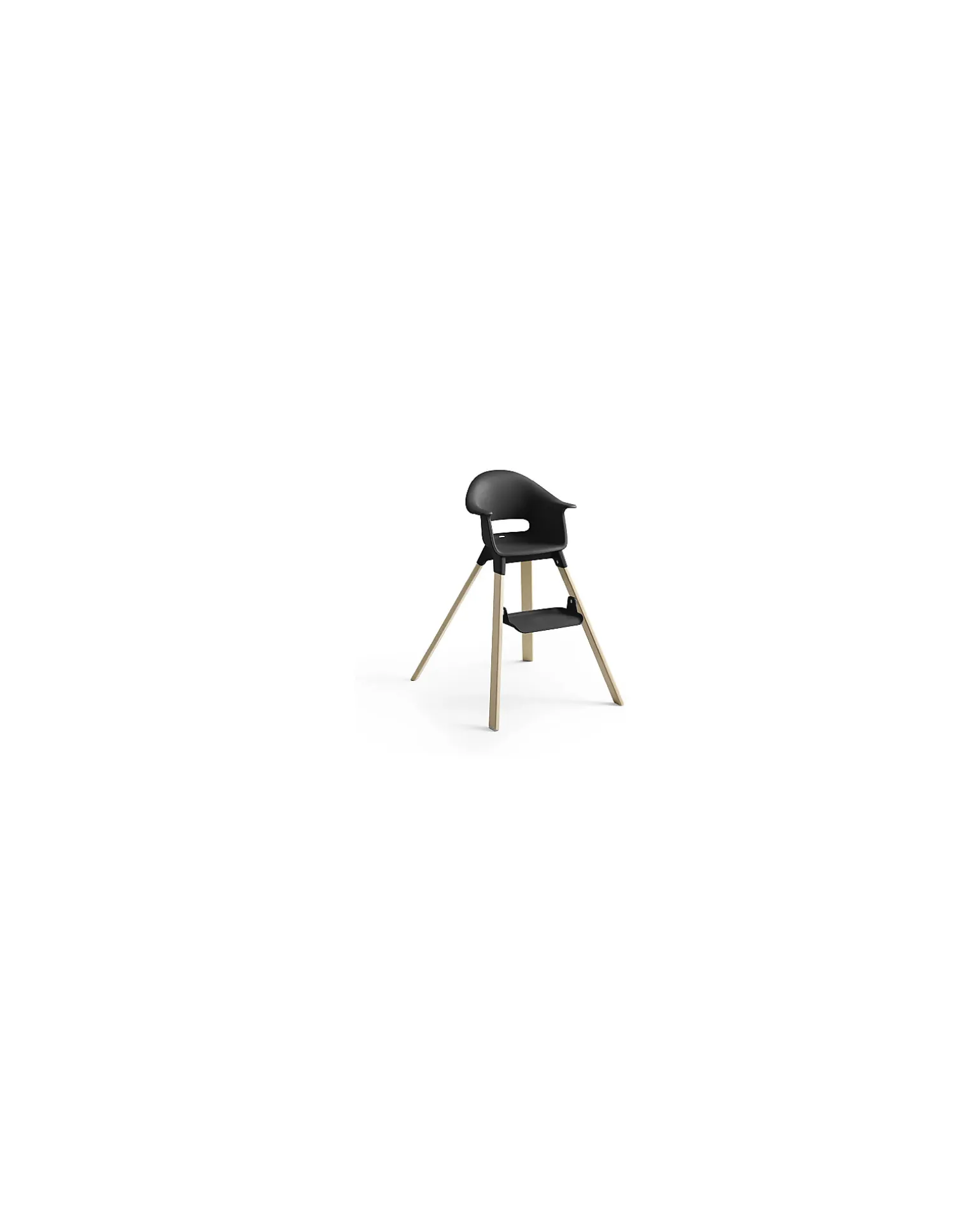 Seggiolone Clikk - Black Natural - da 6 Mesi a 3 Anni - Legno Massiccio