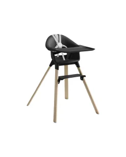 Seggiolone Clikk - Black Natural - da 6 Mesi a 3 Anni - Legno Massiccio