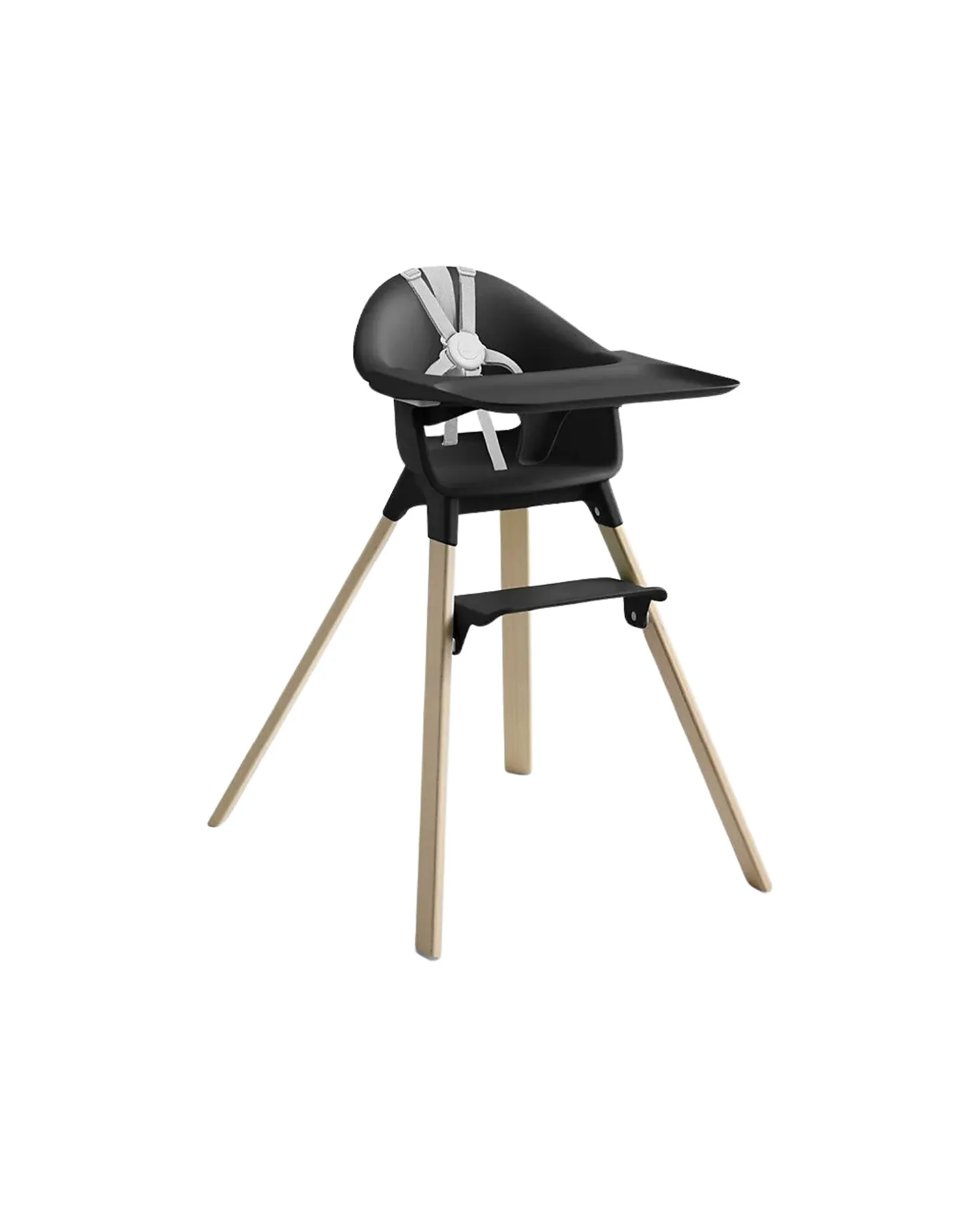 Seggiolone Clikk - Black Natural - da 6 Mesi a 3 Anni - Legno Massiccio