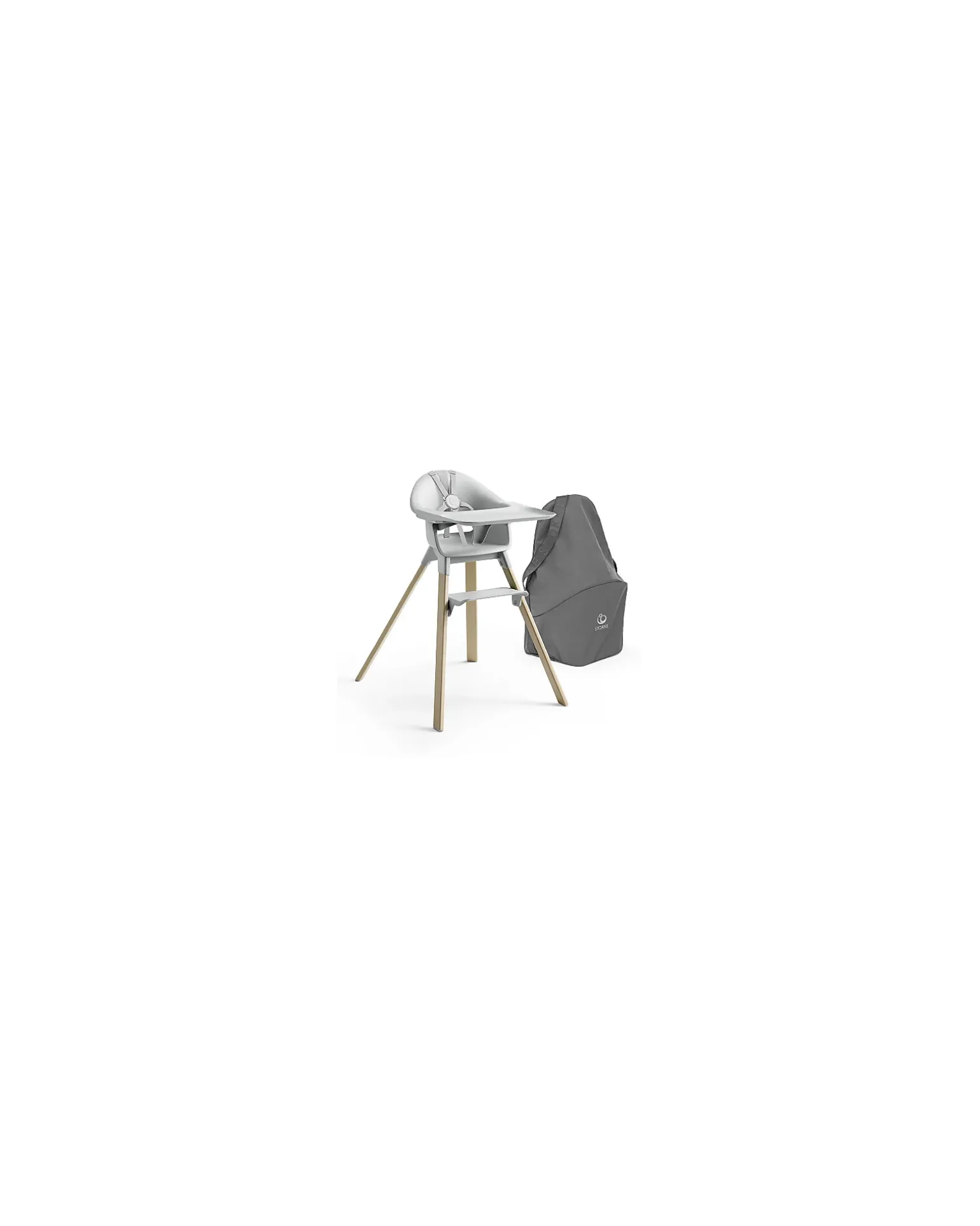 Seggiolone Clikk - Cloud Grey - da 6 Mesi a 3 Anni - Legno Massiccio