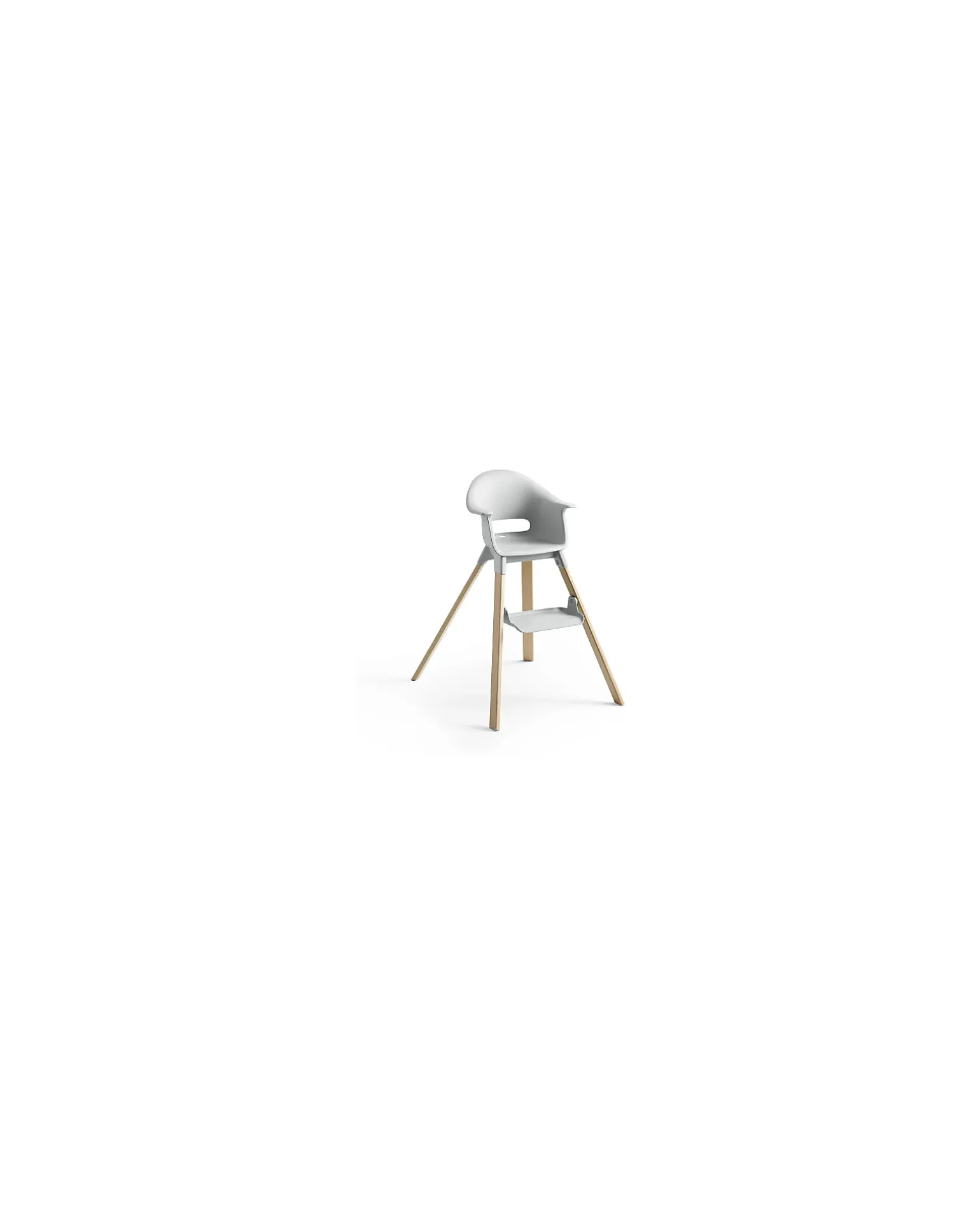 Seggiolone Clikk - Cloud Grey - da 6 Mesi a 3 Anni - Legno Massiccio