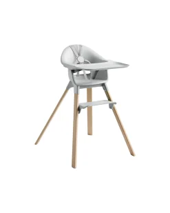 Seggiolone Clikk - Cloud Grey - da 6 Mesi a 3 Anni - Legno Massiccio