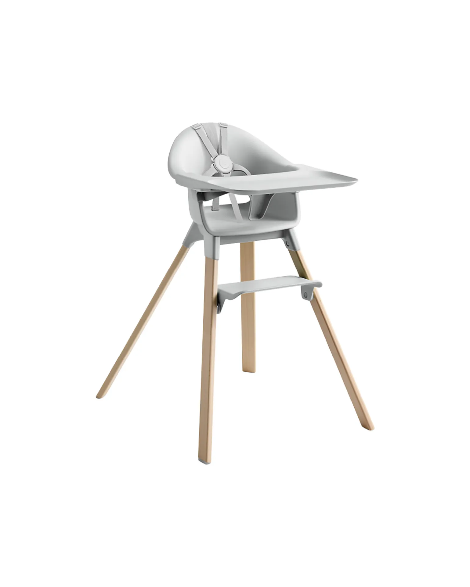 Seggiolone Clikk - Cloud Grey - da 6 Mesi a 3 Anni - Legno Massiccio