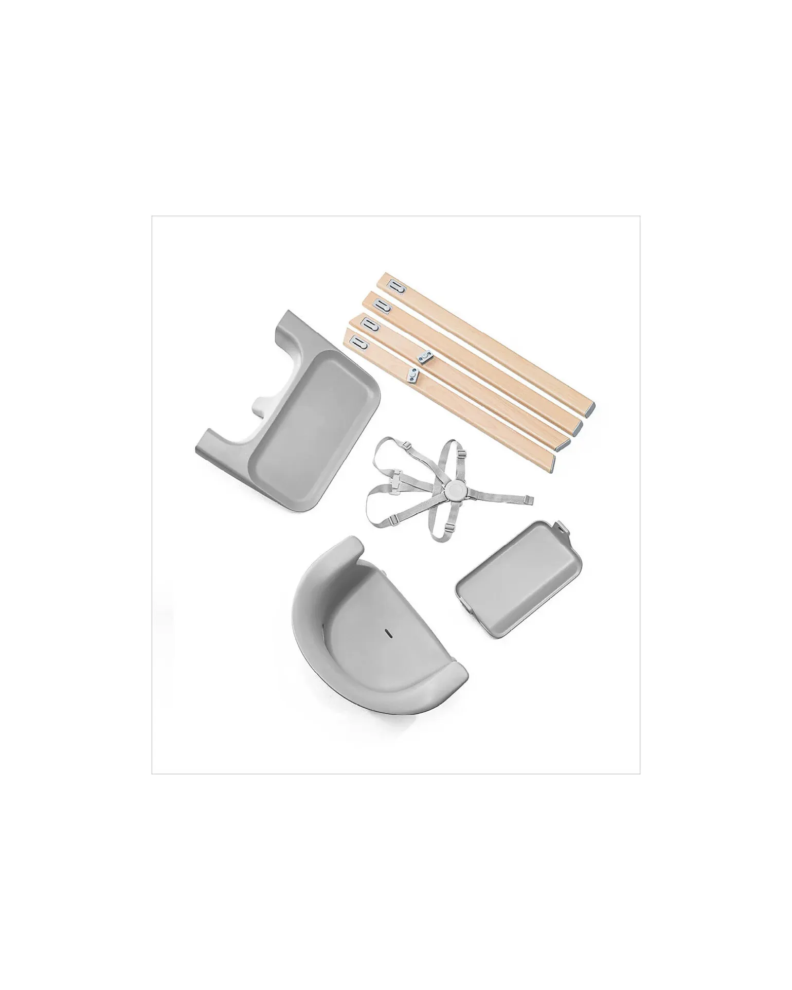Seggiolone Clikk - Cloud Grey - da 6 Mesi a 3 Anni - Legno Massiccio