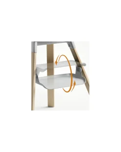 Seggiolone Clikk - Cloud Grey - da 6 Mesi a 3 Anni - Legno Massiccio