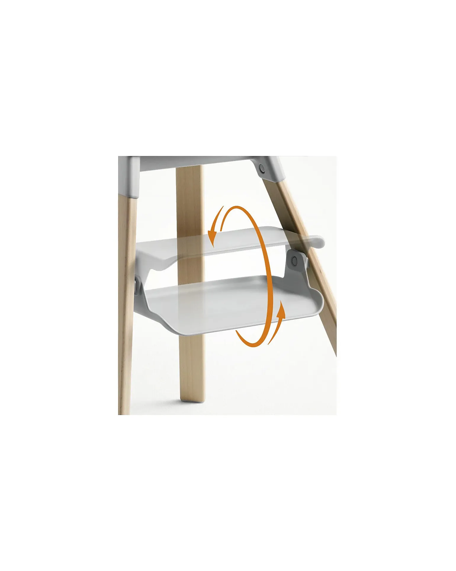 Seggiolone Clikk - Cloud Grey - da 6 Mesi a 3 Anni - Legno Massiccio