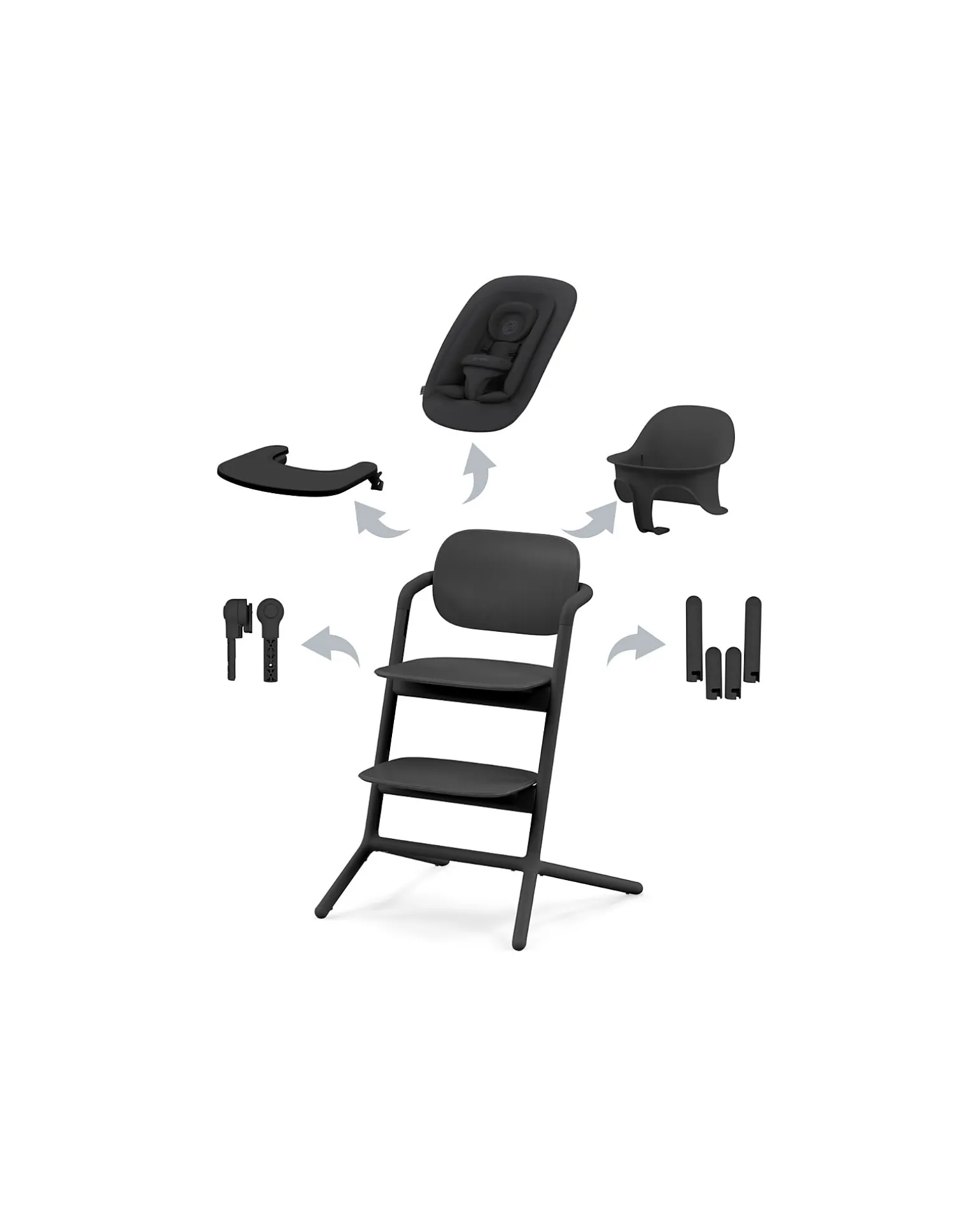 Seggiolone Evolutivo Lemo 4in1 - Stunning Black / Black