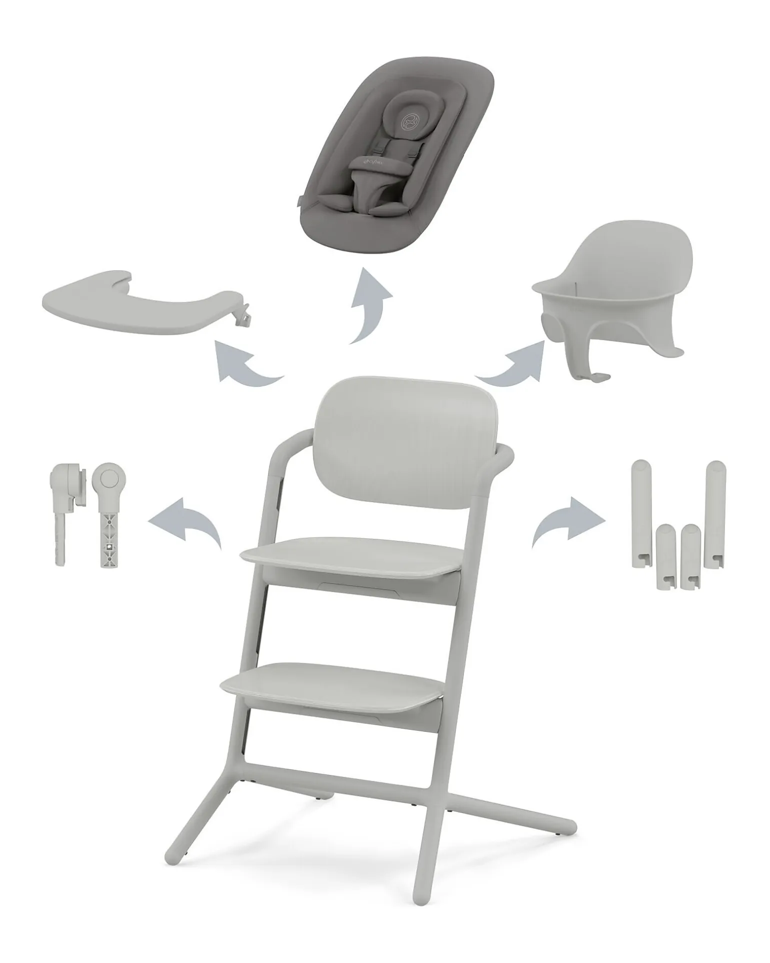 Seggiolone Evolutivo Lemo 4in1 - Suede Grey / Mid Grey