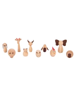 Set Amici Animali in Legno di Faggio FSC - 10 Pezzi - +3 Anni