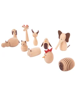 Set Amici Animali in Legno di Faggio FSC - 10 Pezzi - +3 Anni