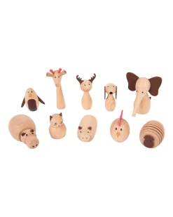 Set Amici Animali in Legno di Faggio FSC - 10 Pezzi - +3 Anni