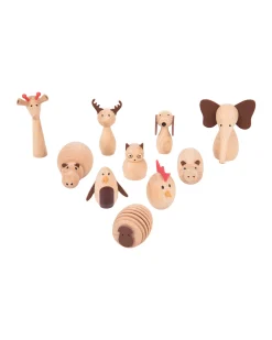 Set Amici Animali in Legno di Faggio FSC - 10 Pezzi - +3 Anni