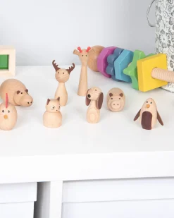 Set Amici Animali in Legno di Faggio FSC - 10 Pezzi - +3 Anni