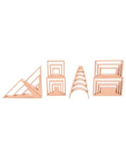 Set Architetto in Legno Massello di Faggio - Natural - 28 Pezzi - 12m+