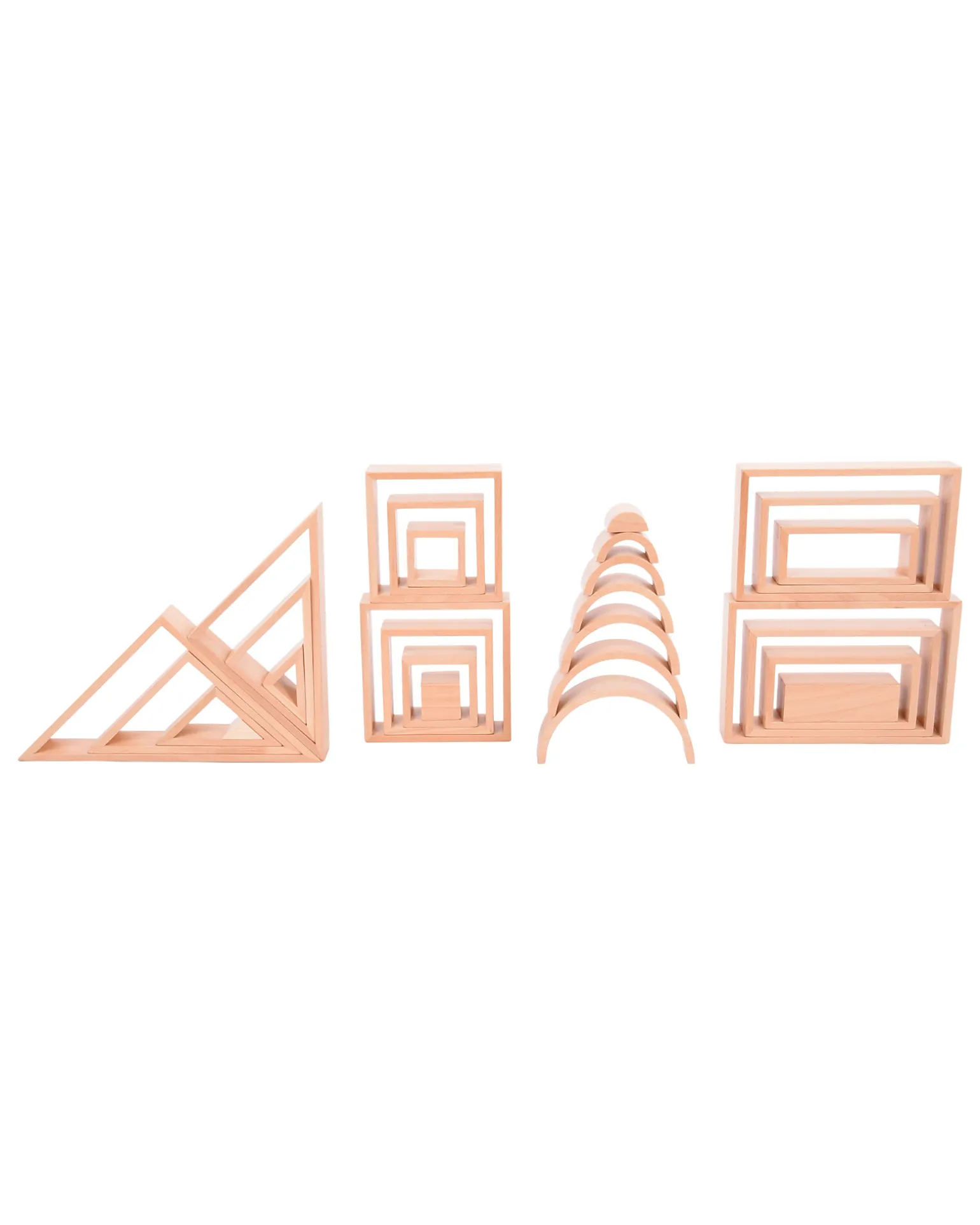 Set Architetto in Legno Massello di Faggio - Natural - 28 Pezzi - 12m+