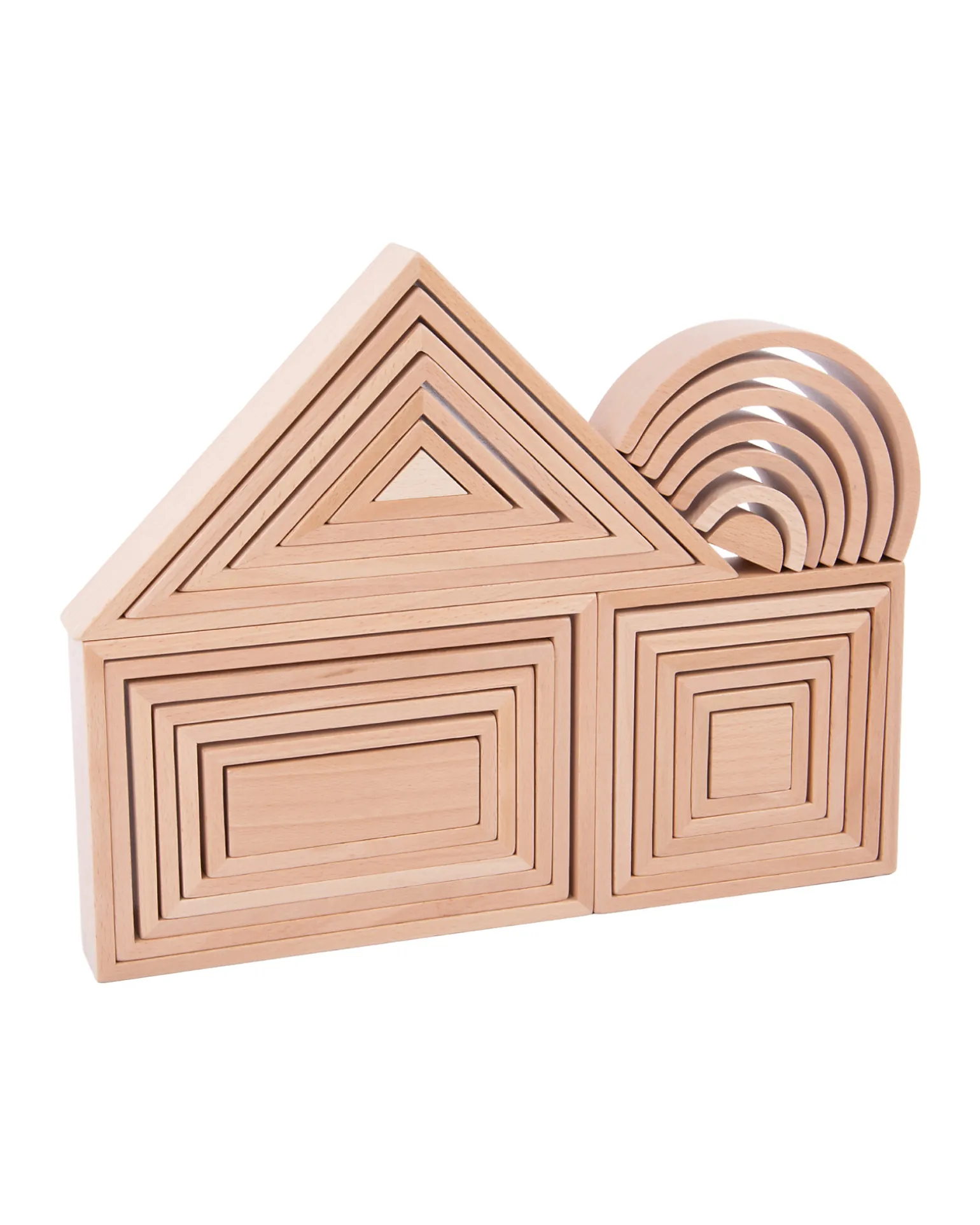 Set Architetto in Legno Massello di Faggio - Natural - 28 Pezzi - 12m+