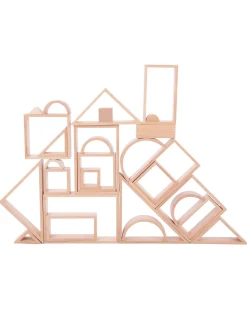 Set Architetto in Legno Massello di Faggio - Natural - 28 Pezzi - 12m+