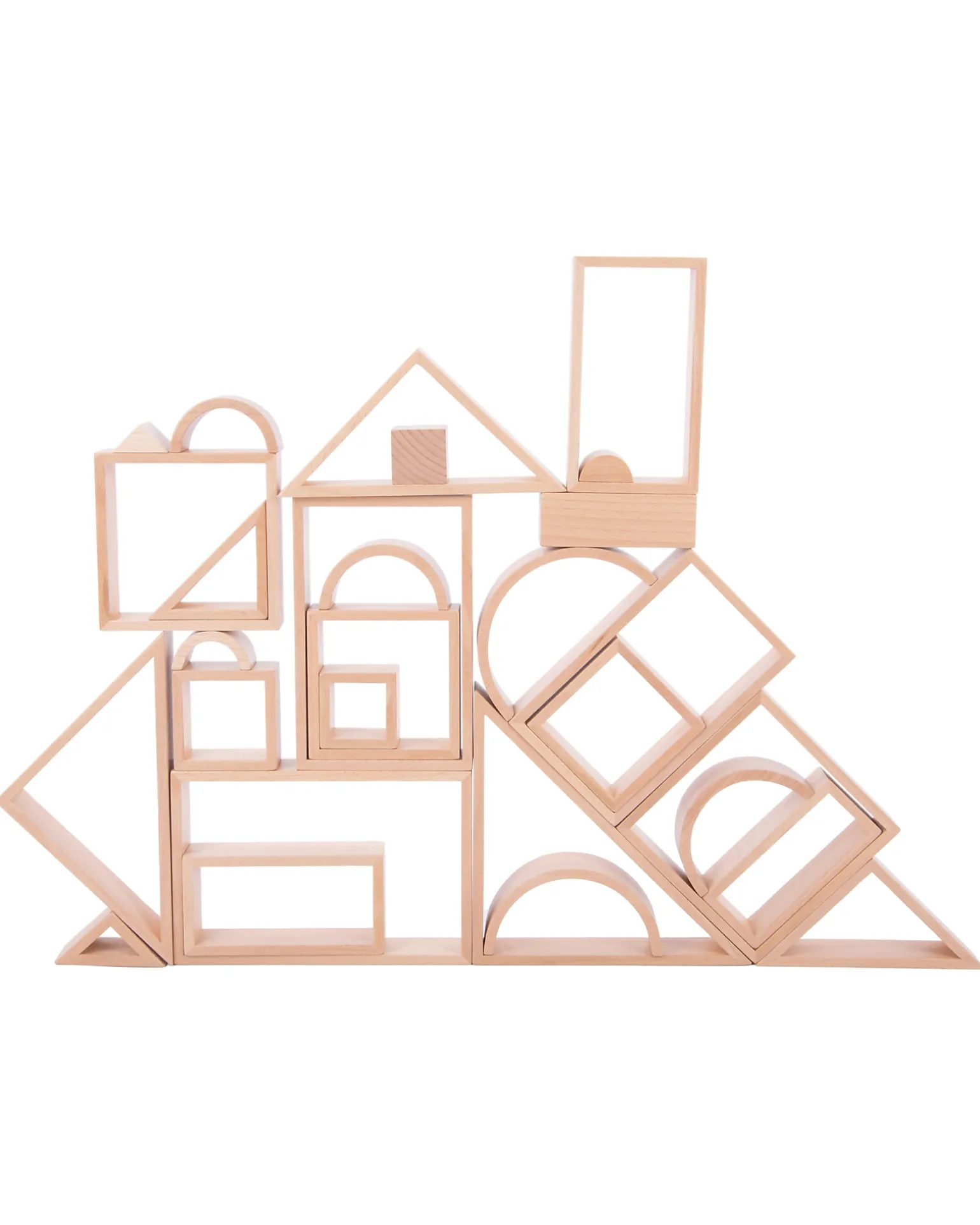 Set Architetto in Legno Massello di Faggio - Natural - 28 Pezzi - 12m+