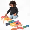 Set Architetto in Legno Massello di Faggio - Arcobaleno - 28 Pezzi - 12m+
