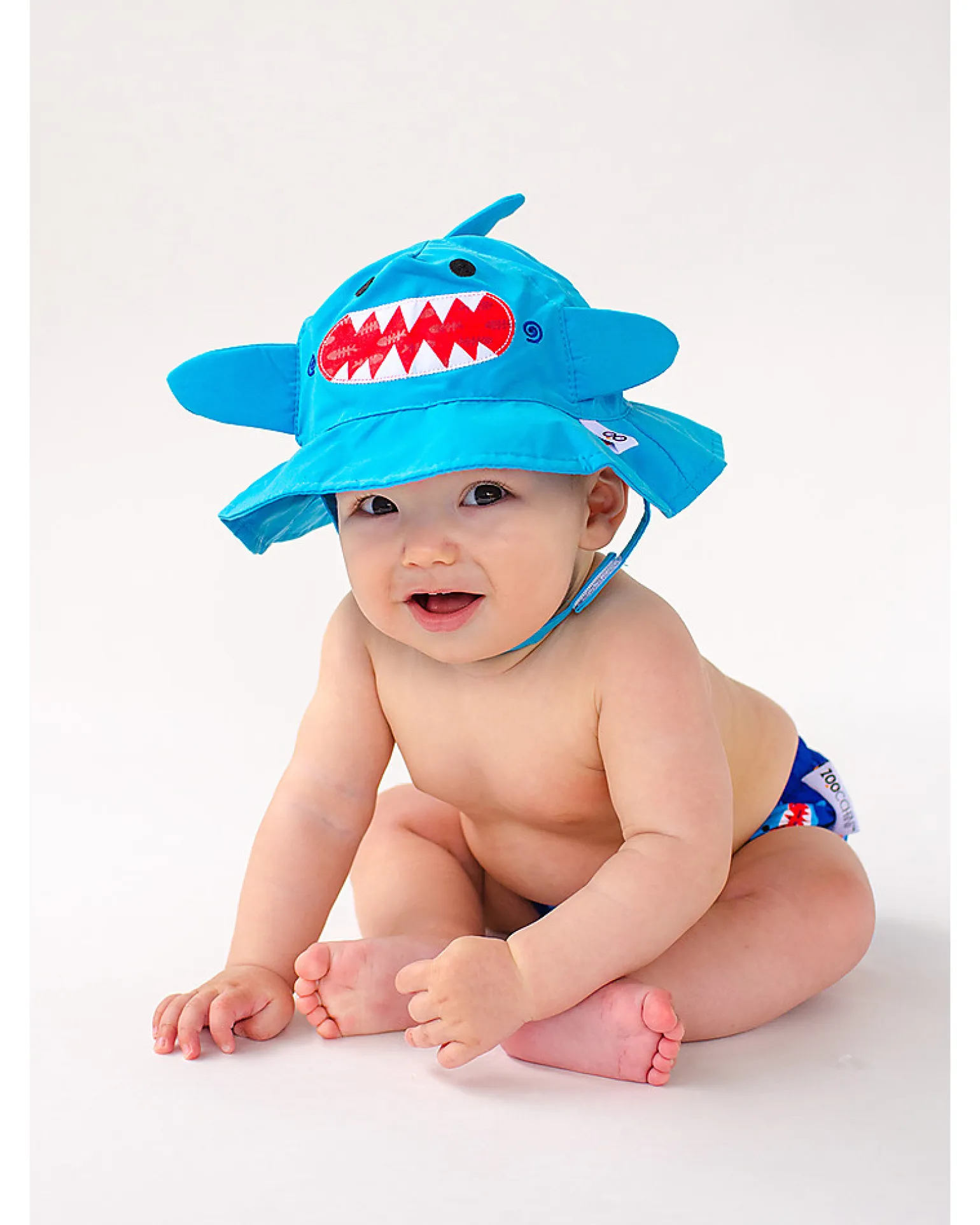 Set Baby Costumino Contenitivo + Cappellino, Squalo - UPF 50+