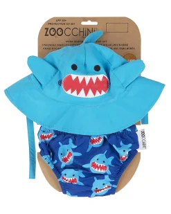 Set Baby Costumino Contenitivo + Cappellino, Squalo - UPF 50+