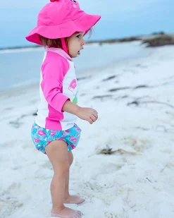 Set Baby Costumino Contenitivo + Cappellino, Fenicottero - UPF 50+