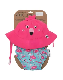 Set Baby Costumino Contenitivo + Cappellino, Fenicottero - UPF 50+
