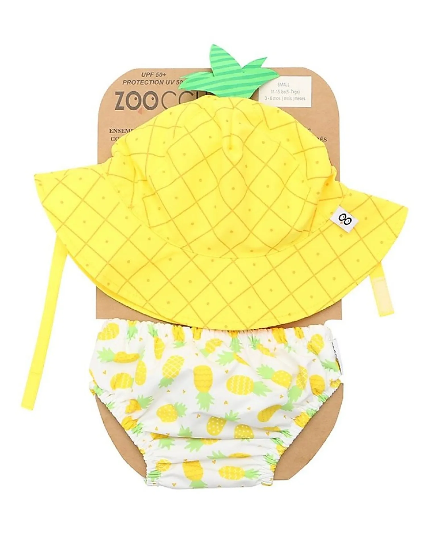 Set Baby Costumino Contenitivo + Cappellino - Ananas - UPF 50+