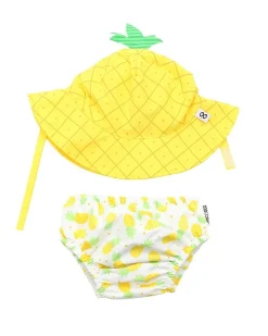 Set Baby Costumino Contenitivo + Cappellino - Ananas - UPF 50+