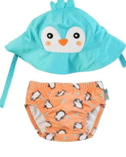 Set Baby Costumino Contenitivo + Cappellino - Pinguino - UPF 50+