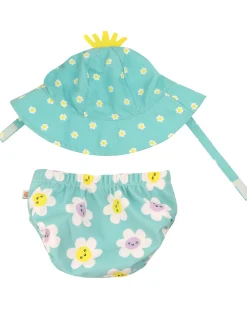 Set Baby Costumino Contenitivo + Cappellino - Margherita - UPF 50+
